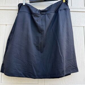 Black Skort Knee Length Tennis Golf Pickleball Sports High Waisted Zipper Pocket